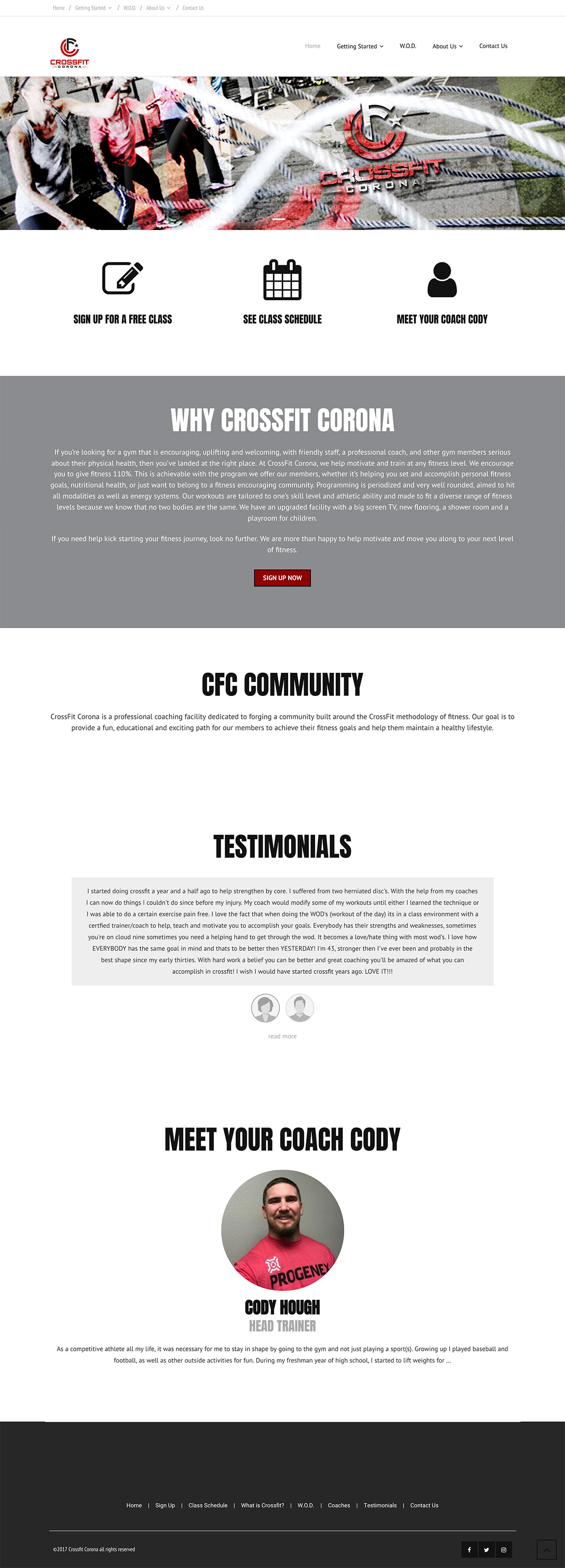 Crossfit Corona Homepage